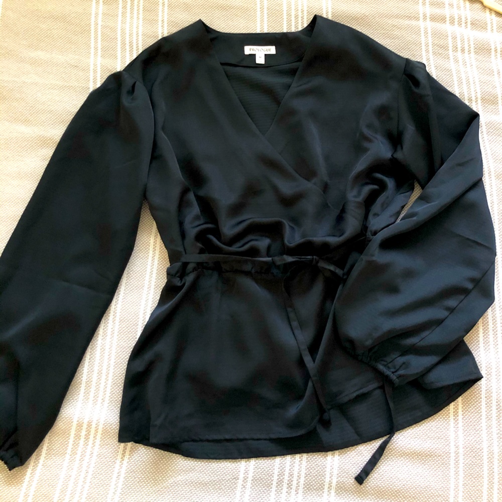 Prologue Satin Long Sleeve Blouse